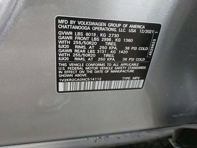 2022 Volkswagen Atlas 3.6L V6 SE w/Technology