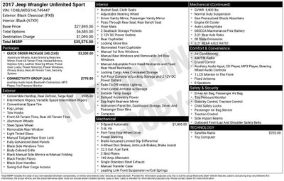 2017 Jeep Wrangler Unlimited Sport