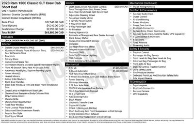 2023 RAM 1500 Classic SLT ParkView Rear Back-Up Camera & Apple CarPlay