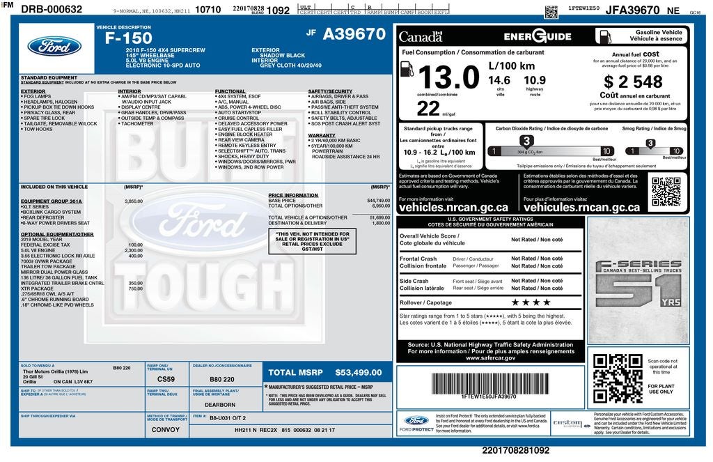 2018 Ford F-150 XLT Chrome Appearance Package