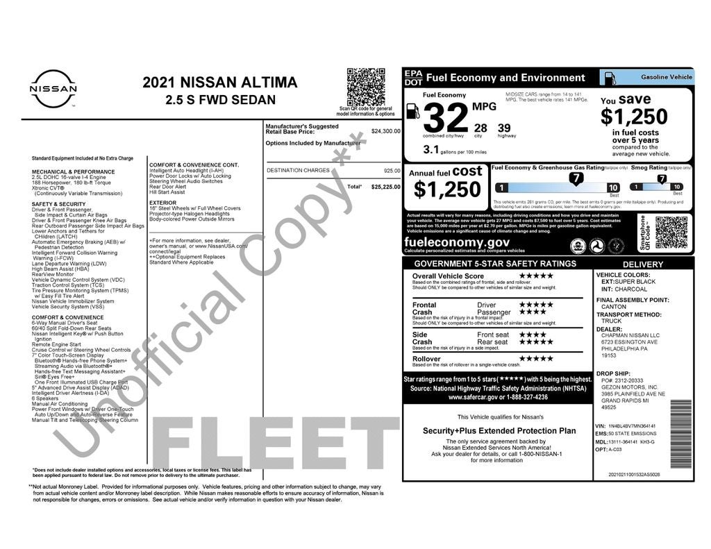 2021 Nissan Altima 2.5 S