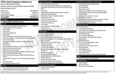 2023 Jeep Compass Latitude Lux Apple CarPlay/Android Auto