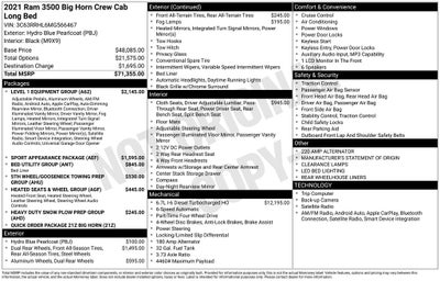 2021 RAM 3500 Big Horn Sport Appearance Package