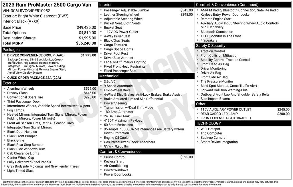 2023 RAM ProMaster 2500 High Roof
