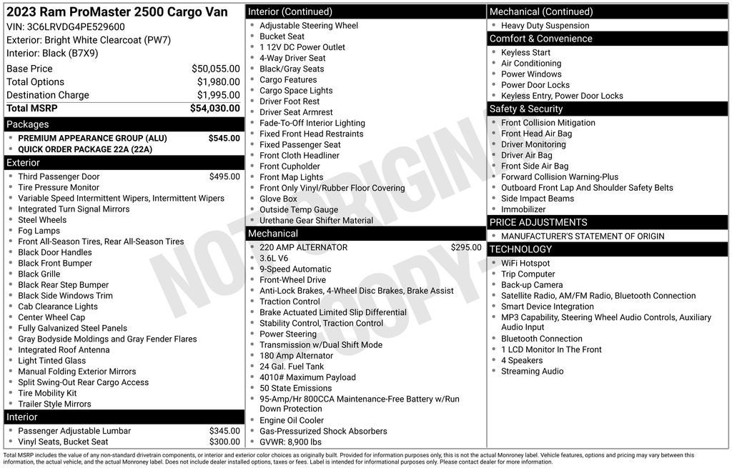 2023 RAM ProMaster 2500 High Roof