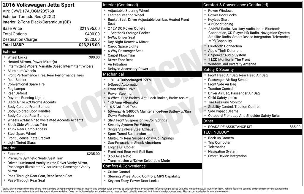 2016 Volkswagen Jetta 1.8T Sport