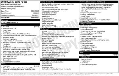 2022 Hyundai SANTA FE SEL Exterior Parking Camera & Apple Carplay & Android