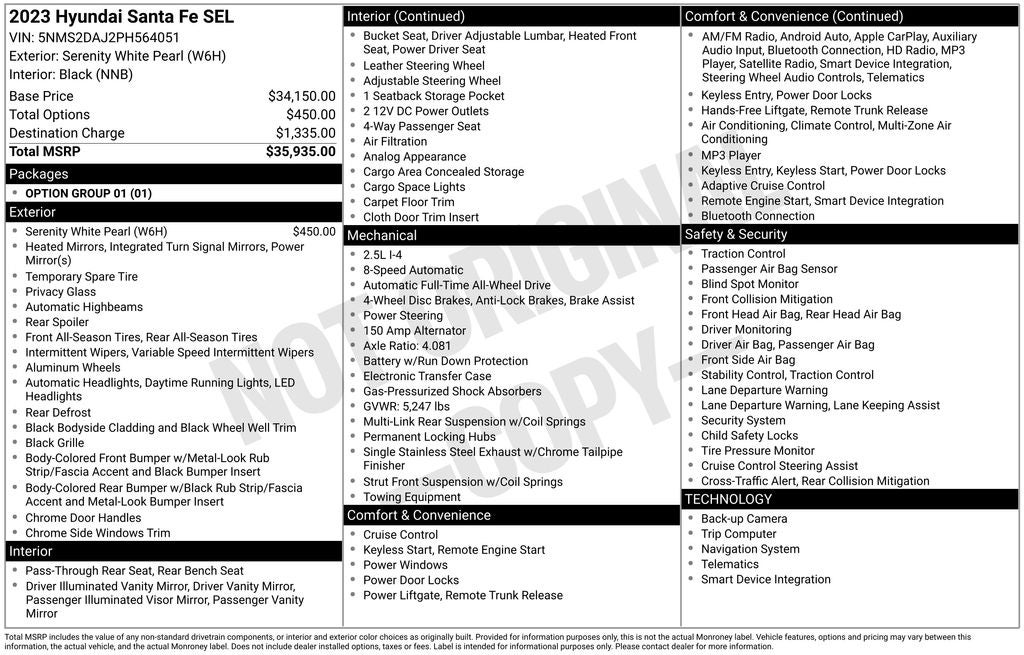 2023 Hyundai SANTA FE SEL Navigation System