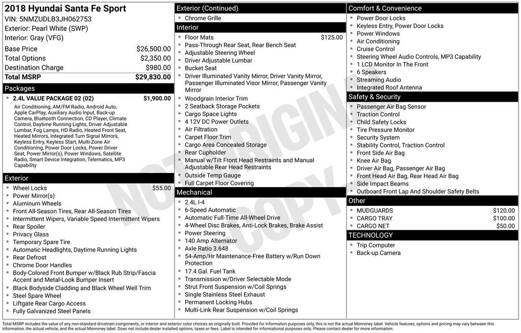 2018 Hyundai SANTA FE SPORT 2.4 Base