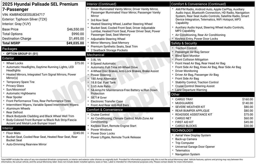 2025 Hyundai PALISADE SEL Premium 7 Passenger