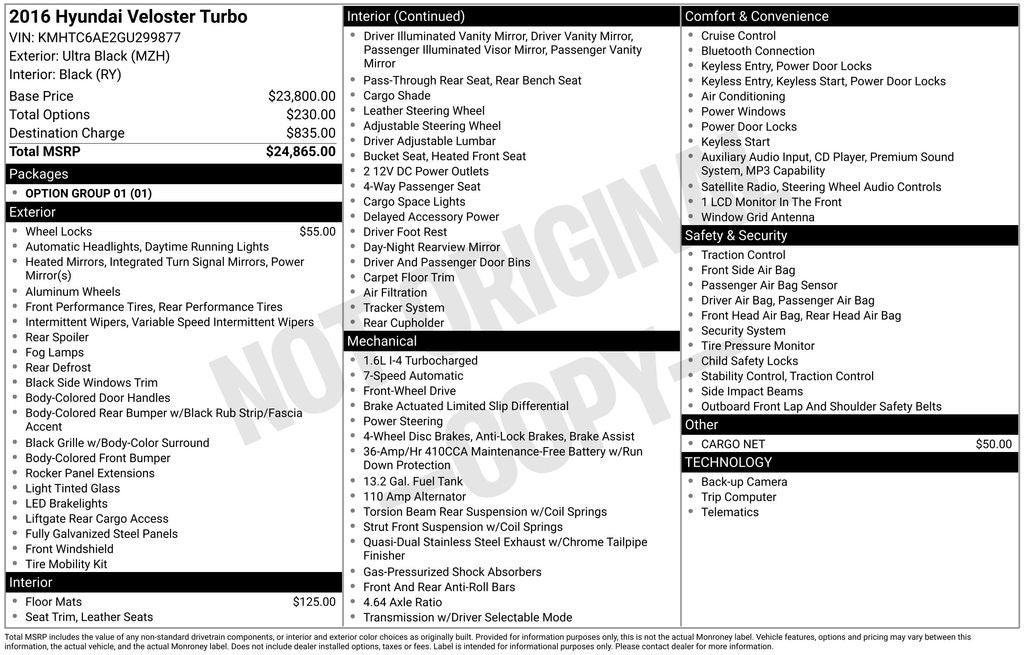 2016 Hyundai VELOSTER Turbo