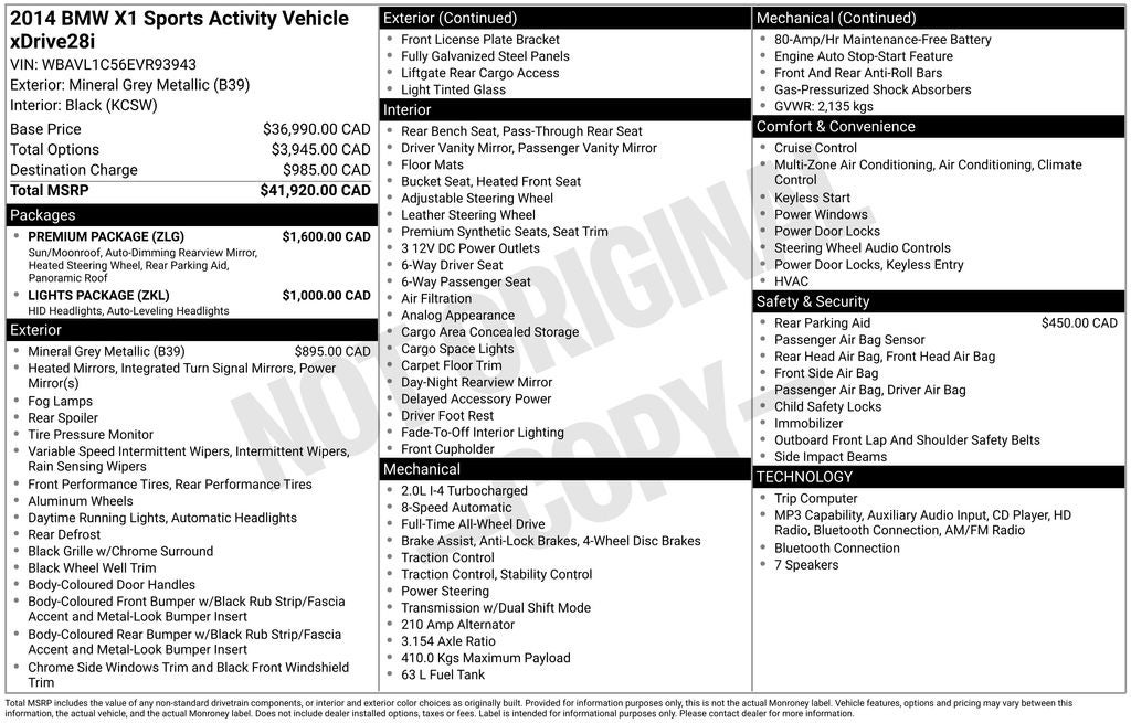 2014 BMW X1 xDrive28i