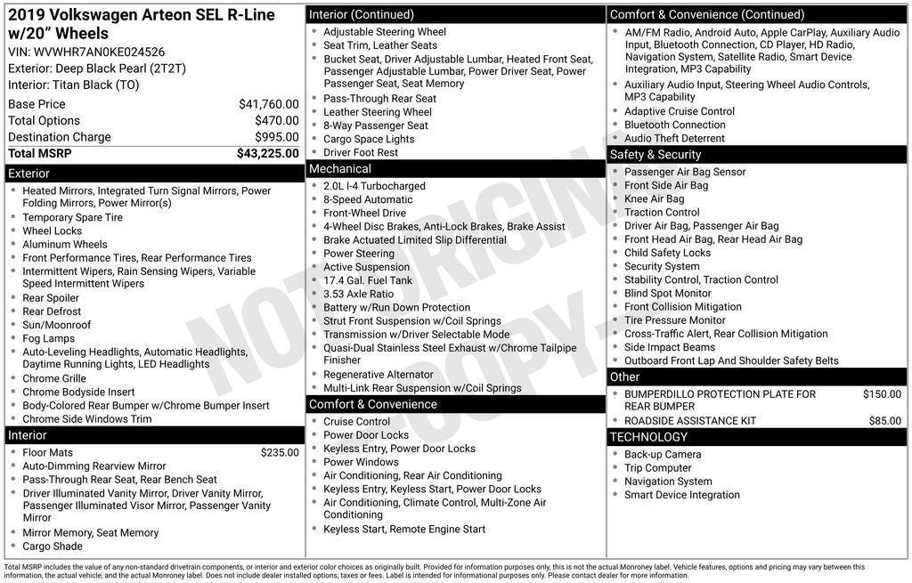 2019 Volkswagen Arteon 2.0T SEL R-Line