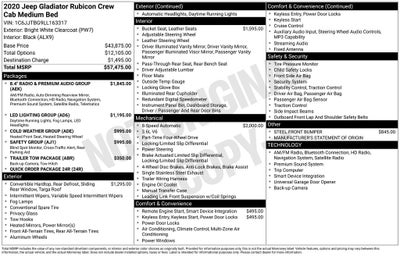 2020 Jeep Gladiator Rubicon V6 Navigation w/8.4" Display Keyless Entry Safety