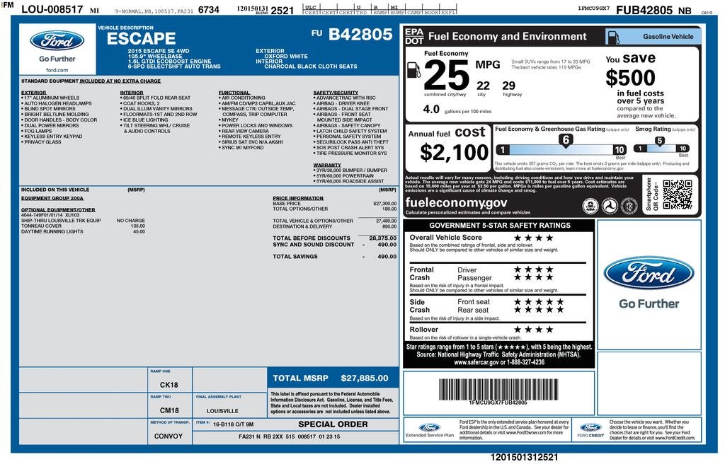 2015 Ford Escape SE AWD