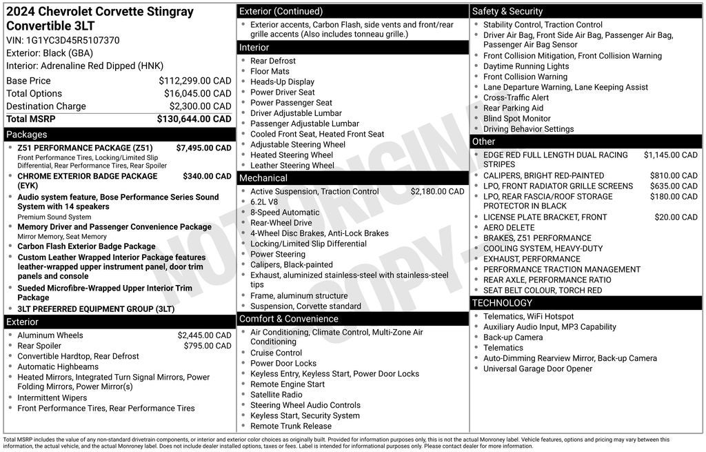 2024 Chevrolet Corvette Stingray 3LT