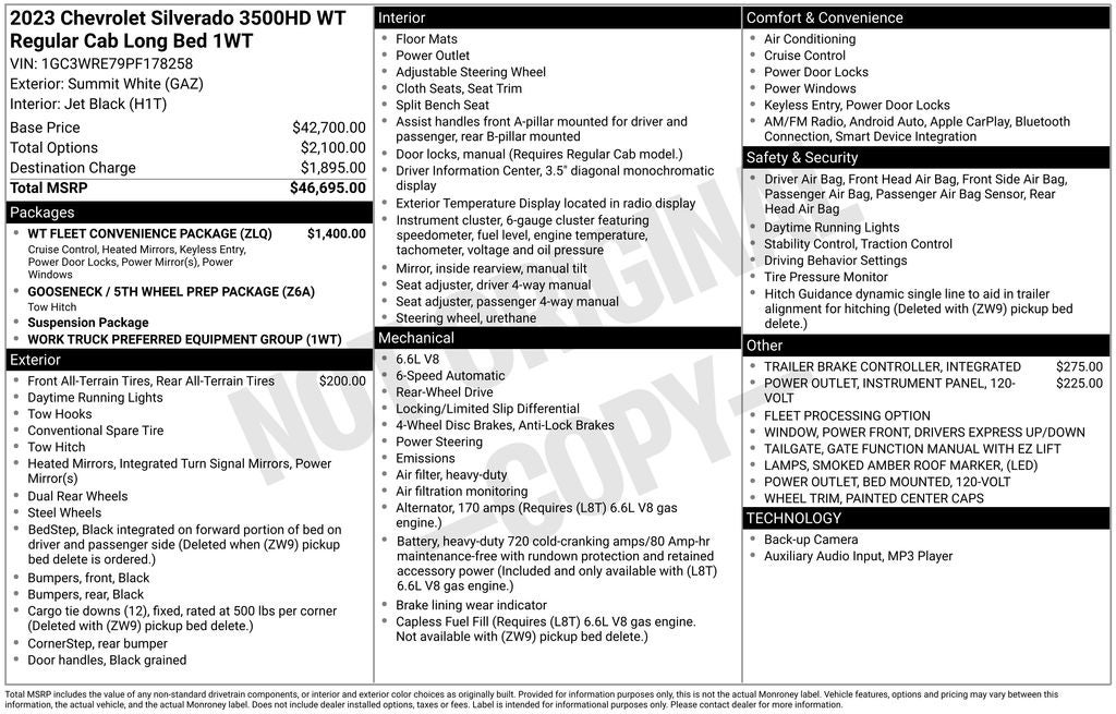 2023 Chevrolet Silverado 3500HD Work Truck DRW