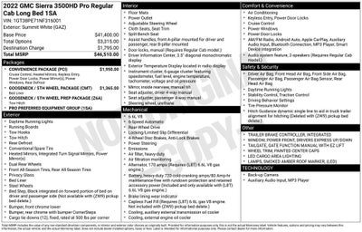 2022 GMC Sierra 3500HD Pro Reg Cab Dually 6.6 Liter V8