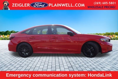 2025 Honda Civic Sport Leather Sport Pkg Black Wheels Rear Camera