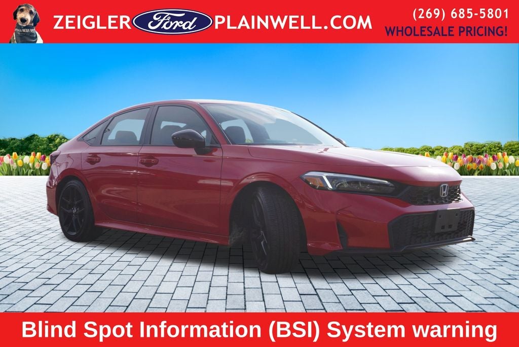 2025 Honda Civic Sport Leather Sport Pkg Black Wheels Rear Camera