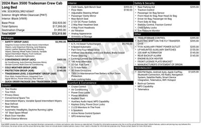 2024 RAM 3500 Tradesman CREW CAB 4X4 CUMMINGS TURBO DIESEL NAVIGATION