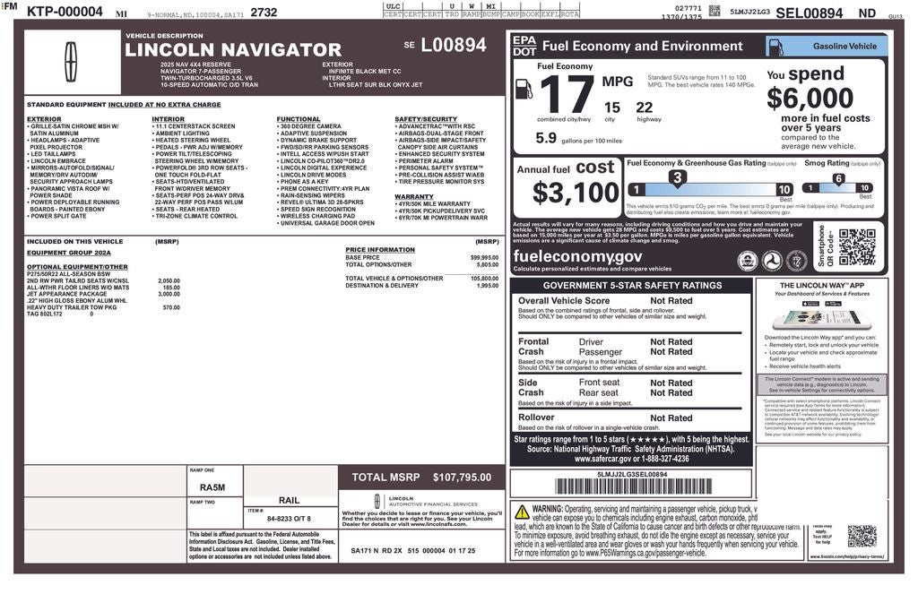 2025 Lincoln Navigator Reserve