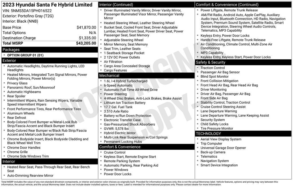 2023 Hyundai SANTA FE HYBRID Limited