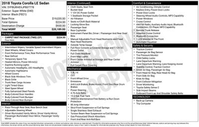 2018 Toyota Corolla LE