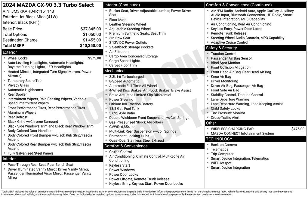 2024 Mazda Mazda CX-90 3.3 Turbo Select