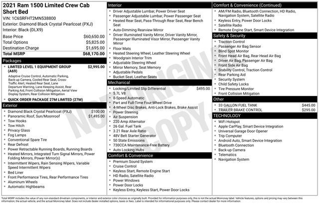 2021 RAM 1500 Limited Crew Cab 4x4 5'7' Box