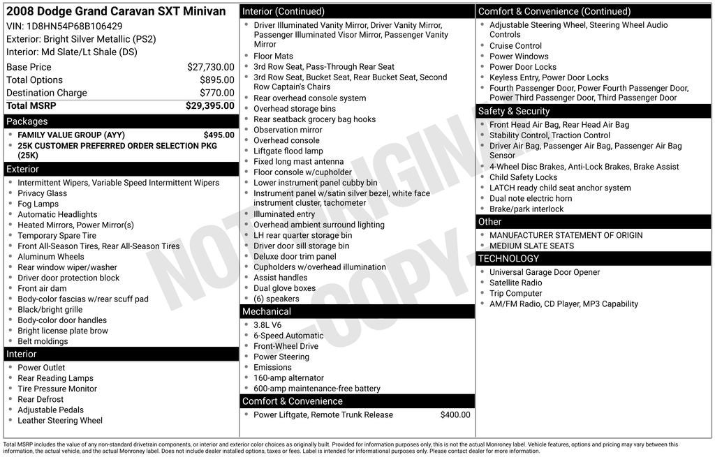 2008 Dodge Grand Caravan SXT