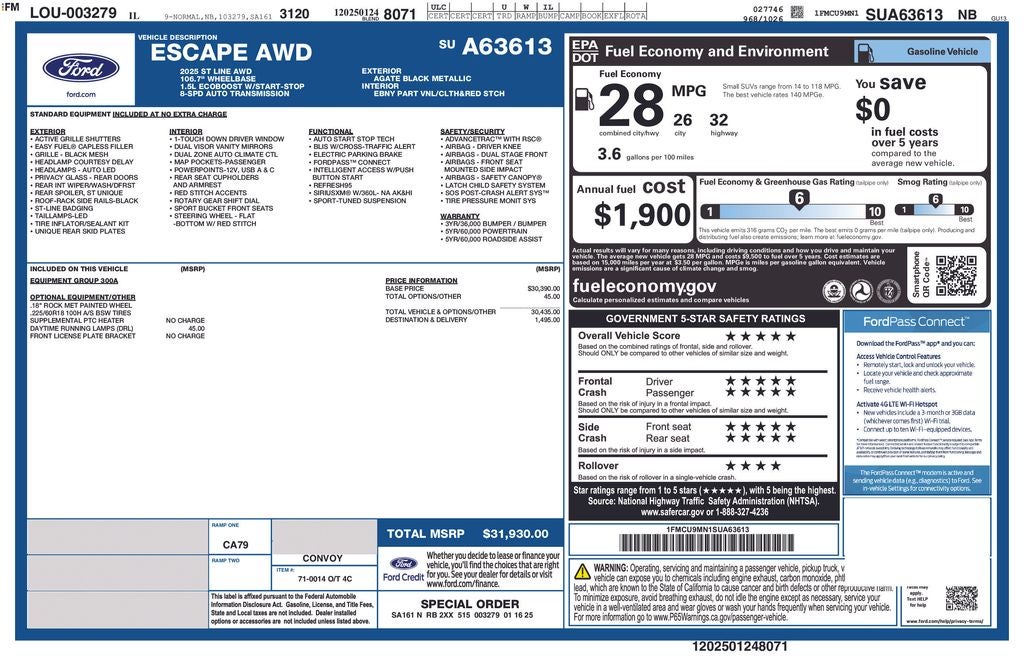 2025 Ford Escape ST-Line