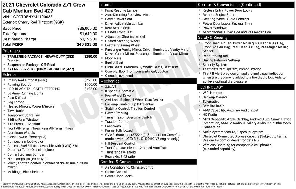 2021 Chevrolet Colorado Z71