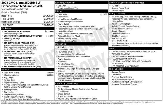 2021 GMC Sierra 2500HD 4WD Double Cab Standard Bed SLT