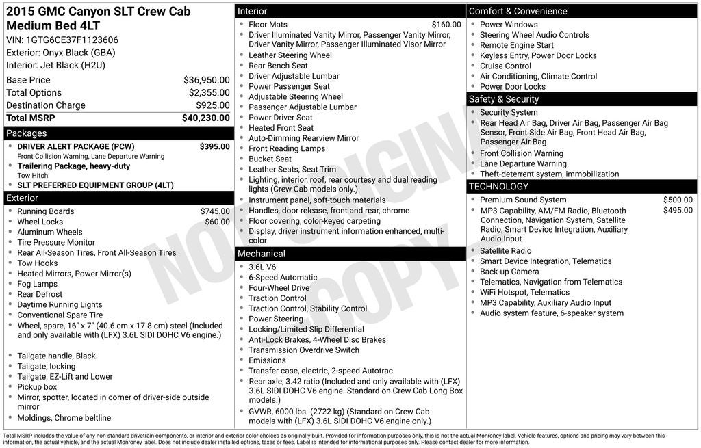 2015 GMC Canyon 4WD SLT