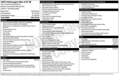 2022 Volkswagen Atlas 2.0T SE