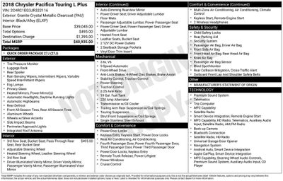 2018 Chrysler Pacifica Touring L Plus