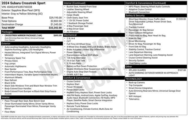 2024 Subaru Crosstrek Sport