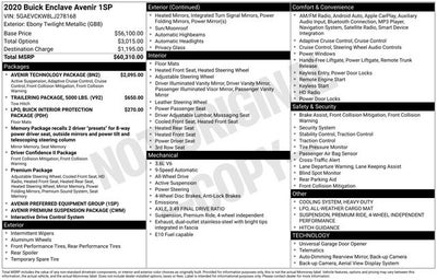 2020 Buick Enclave AWD Avenir