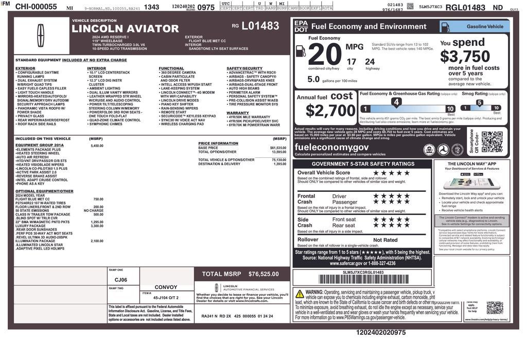 2024 Lincoln Aviator Reserve