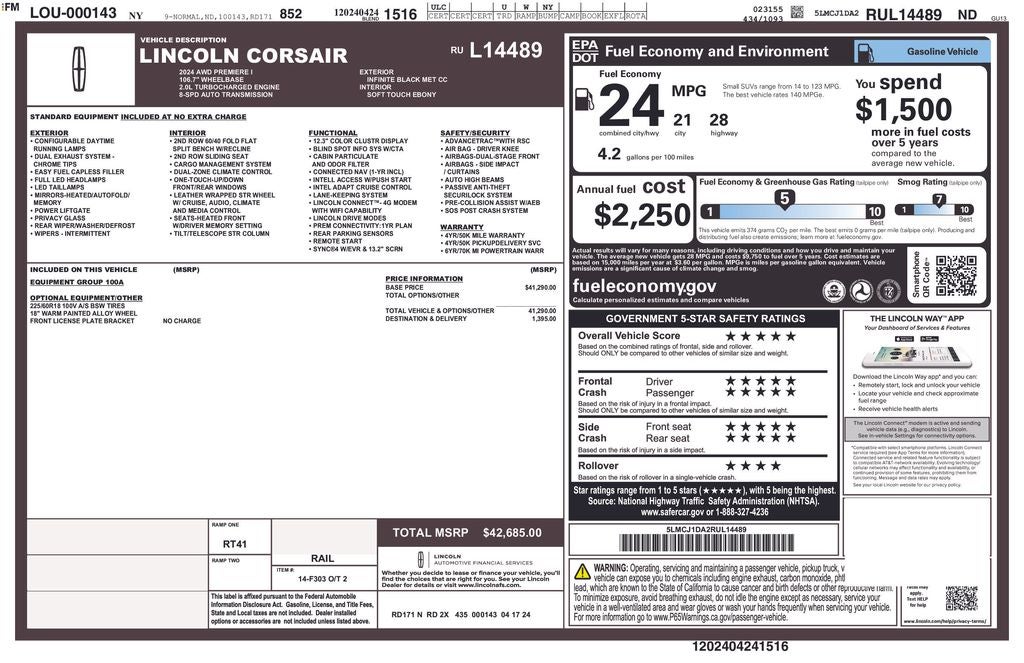 2024 Lincoln Corsair Premiere