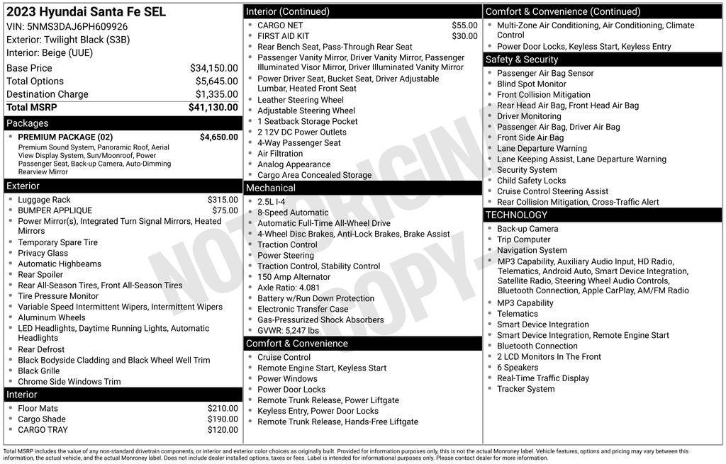 2023 Hyundai SANTA FE SEL