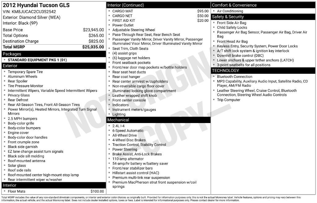 2012 Hyundai TUCSON GLS