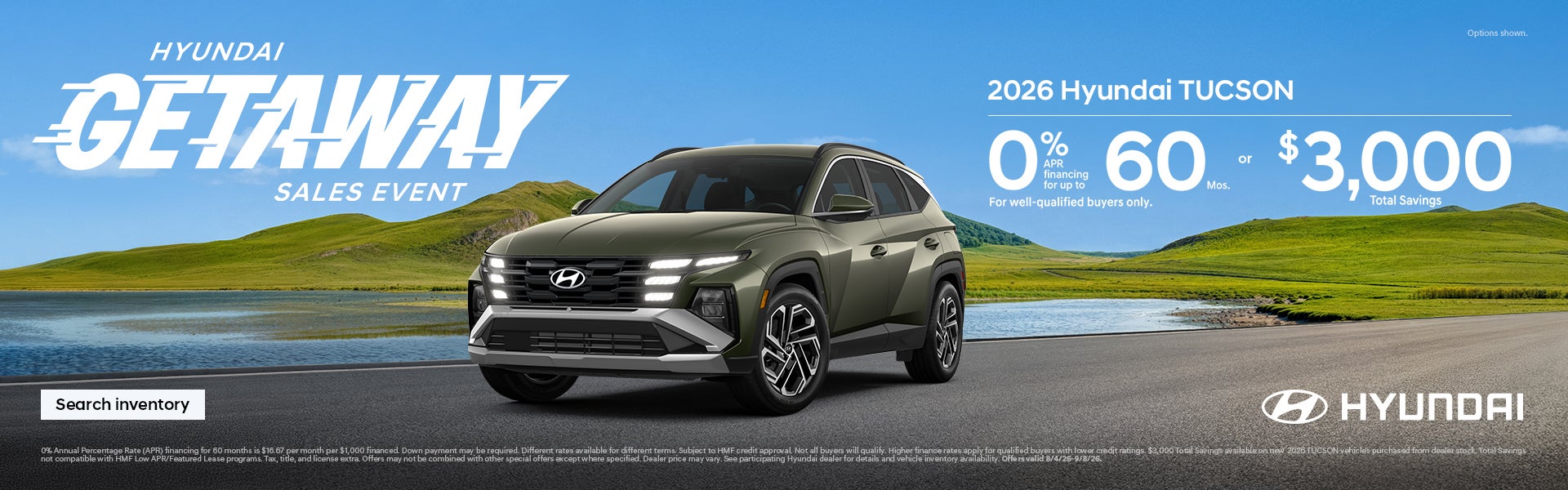 0% APR for 60 mos. or $3,000 Total Savings